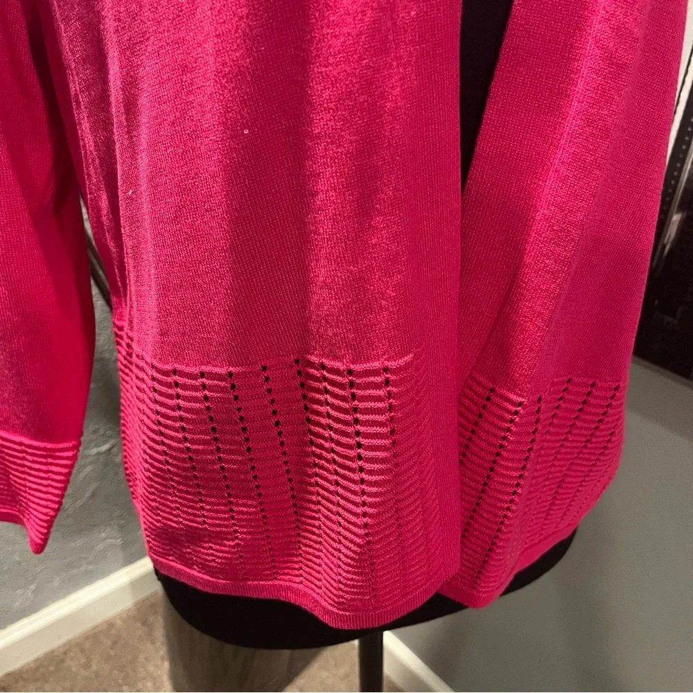 🌸NWOT 89TH & MADISON POINTELLE PINK CARDIGAN SWEATER SIZE LARGE🌸
